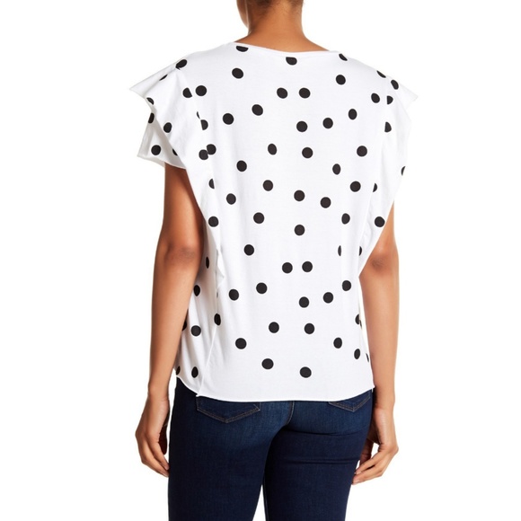 Polka Dot Ruffle Sleeve Tee - Picture 2 of 2